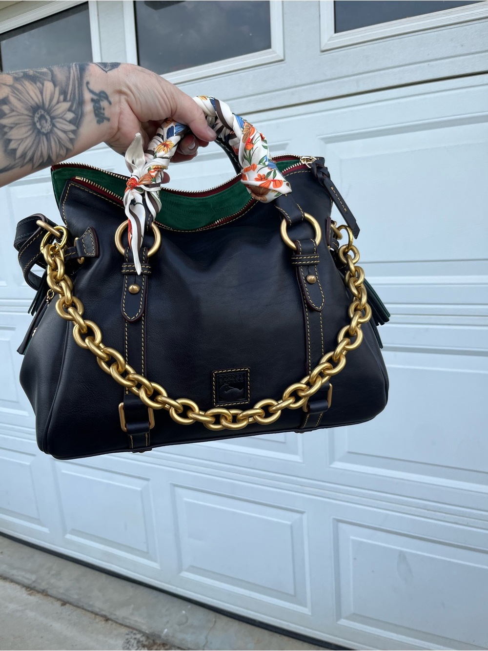 D&B Florentine Large Satchel Bag in Navy.